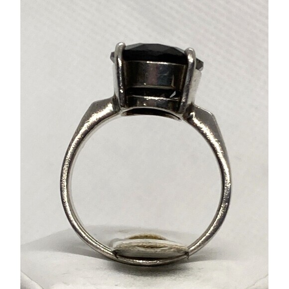 Dark Brown Smoky Quartz Solitaire Ring Size 9 Sterling Silver 925 Ring 7g - Picture 4 of 13